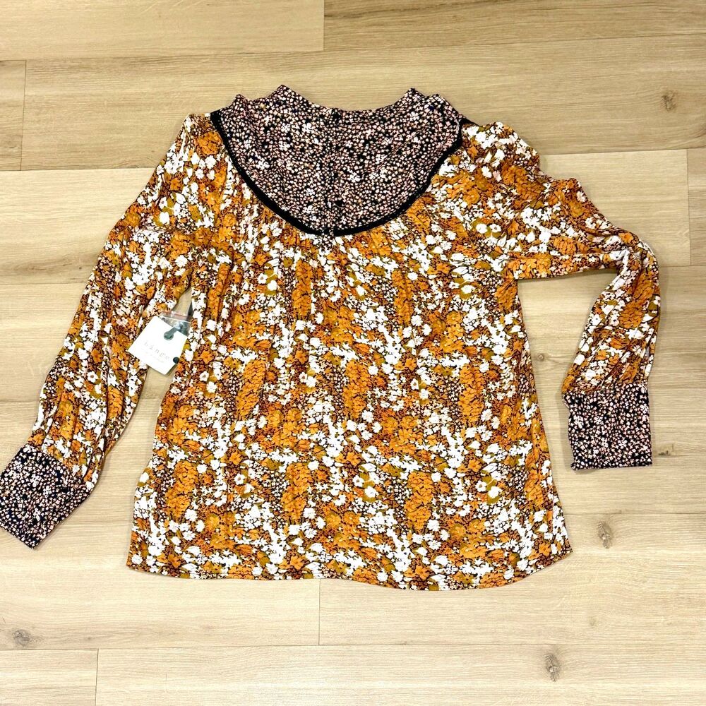 NWT* Hinge for Nordstrom Mix Print Top - Women's Large - Picture 3 of 9